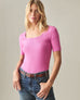 Women's Luxe Rib Square Neck Tee - Fiji Flower
